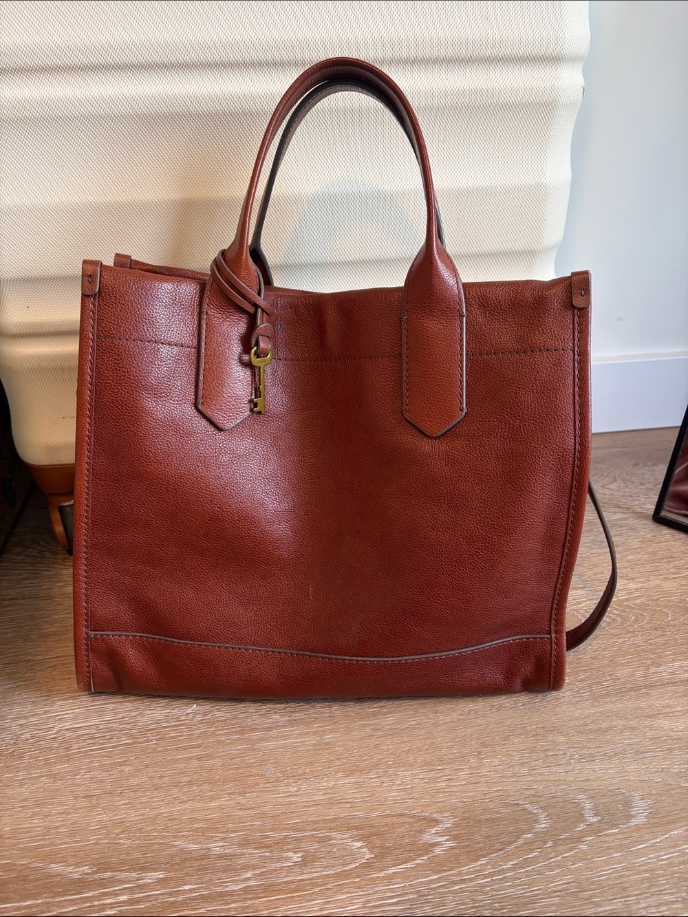 Fossil Brown Leather Tote
